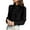 Black, variant on Enjoytime Tops for Women Trendy Fall Winter Solid Color Round Neck Shirts Business Casual Dressy Womens Button Down Blouse Black XL