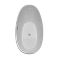 thumbnail image 3 of Wyndham Collection WCBTE652066ATP11PC 66 in. Dorrit Freestanding Bathtub in White with Floor Mounted Faucet, Drain & Overflow Trim in Polished Chrome, 3 of 8