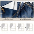 thumbnail image 3 of Navy Blue Marble Kitchen Window Curtains, Swag Curtains Valance for Bedroom Living Room Bathroom, Modern Contemporary Art Rod Pocket Window Treatment Curtain Block Drapes 2 Panels 36"x45", 3 of 9