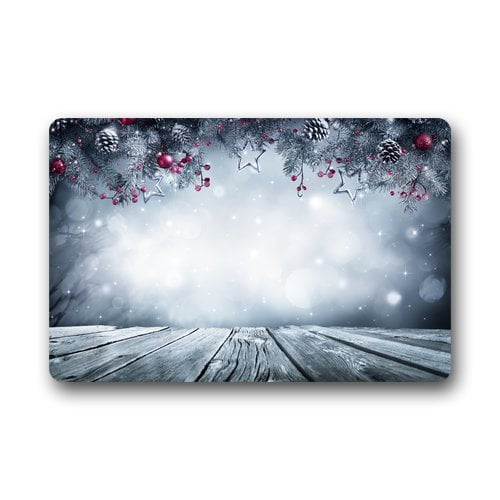 QIFEIHA The Winter Frozen Christmas Doormat Outdoor Indoor Floor Mats Non-Slip Bathroom Mats Rug Size 23.6x15.7 Inch