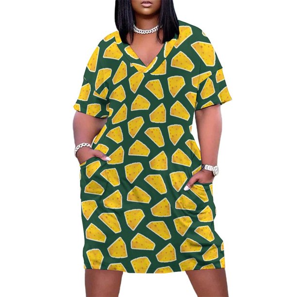 Green Bay Packers-vestido holgado con bolsillos para mujer falda de verano fondo verde