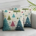 thumbnail image 3 of nygtbtfer Decorative Throw Pillow Cover Square set of 2, Colorful Cute Winter Holiday Abstract Art Holidays Farmhouse December Home Decor Zippered Pillowcase for Couch Sofa Living Room 18x18in, 3 of 7