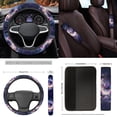 thumbnail image 5 of Yuyamidu 15 Pack Purple Butterfly Car Seat Cover Full Set Moon Car Floor Mats Steering Wheel Cover Rose Seatbelt Pad Cup Mat Gear Shift Cover Hand Brake Cover Fit for Most SUV Van Truck Sedan, 5 of 6