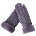 thumbnail image 3 of Guantes de mujer YONGSHENG Otoño Invierno Mitones cálidos peludos dedo completo, 3 of 5