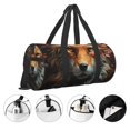 thumbnail image 3 of Fotbe Floral Fox Bolsa Deportiva de Lona Plegable con Estampado, Bolsa de Gimnasio con Bolsillo Seco/Húmedo, Bolsa de Viaje Ultraligera de Gran Capacidad, 3 of 6