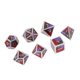 thumbnail image 2 of Juego de dados poliédricos de metal de múltiples caras, 7 juegos de dados ideales para rojo negro morado, 2 of 7