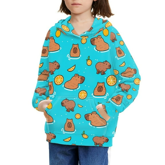 DISNIMO Lemon Otter Hoodie for Girls 6-7 Pullover Hoodies for Boys Streetwear Hoodie with Pockets for Kids Hooded Sweatshirts Girls Fall Clothes for Girls and Boys Soft Sweatshirt