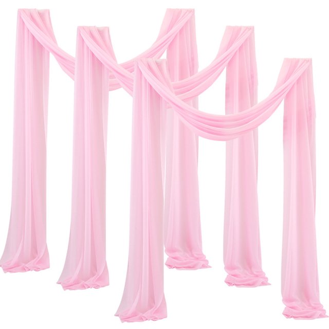 LCXmlly Roasting Pan Wedding Arch Drape Fabric Long 3 Panels Wide Sheer Wrinkle Free Soft Party Backdrop Drapery
