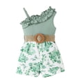 thumbnail image 1 of WEAIXIMIUNG Dress Up for Girls 3-4 Toddler Girls Summer Ruffles Sleeveless Floral Prints Ribbed Dress Clothes, 1 of 8