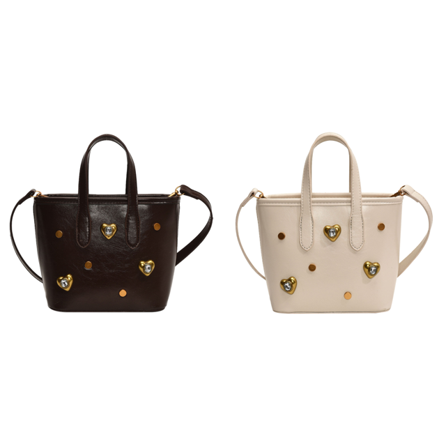 Bolso de hombro Diamond de Heart Heart Café de bolso de bolso de cuerpo cruzado elegante