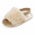 thumbnail image 5 of Baby Sweetie Baby Girls Plush Sandals Summer Open Toe Fur Princess Flats Walking Shoes for Toddler Newborn Infant, 5 of 8