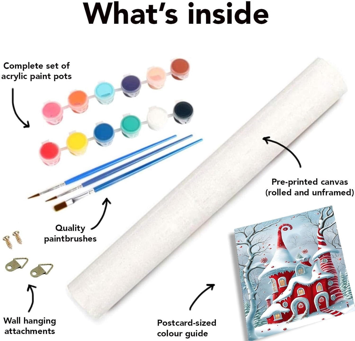 Christmas Paint by Numbers Kit for Adults Beginner - Red House Adult Paint by Number Kits On Canvas Adults' Paint-by-Number Kits DIY Oil Painting Kits for Gift Home Wall Decor 16x20 Inch,MT20310-US