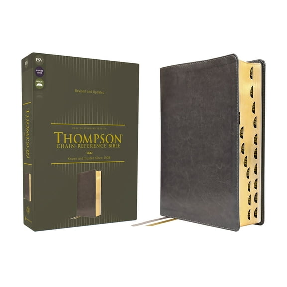 Esv, Thompson Chain-Reference Bible, Leathersoft, Gray, Red Letter, Thumb Indexed, (Hardcover)