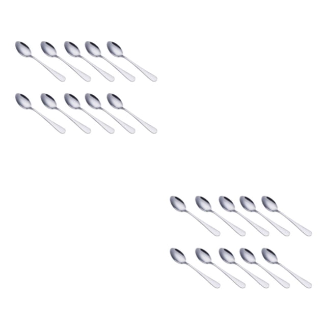 Injueey Cuchara de acero inoxidable de 10 piezas de Color sólido para adultos y niños, cuchara para sopa de helado de leche para el hogar, tipo 3 2piezas
