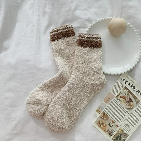 

christmas socks for women 1 Pairs Women Casual Solid Color Coral Socks Home Socks