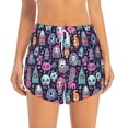 thumbnail image 2 of Yiaed Funny colorful skull ghost Print Women's Running Shorts with Liner 3 Zipper Pockets Elastic Workout Athletic Gym Yoga Shorts-Small, 2 of 7