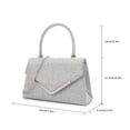 thumbnail image 4 of Womens Silver Glitter Clutch Bag for Party Sparkly Evening Purse with Detachable Crossbody Chain Strap,Size Free Size, 4 of 9