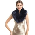 thumbnail image 3 of Collier en Fausse Fourrure pour Femmes, Foulard d'Hiver pour Dames, Cache-Cou (Marine), 3 of 4