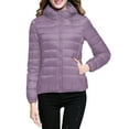 thumbnail image 5 of kamemir Packable Puffer Jacket for Women Hooded Lightweight Quilted Travel Long Puffer Coat with Pockets(Purple,M), 5 of 5