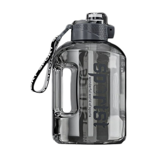 Portable Water Jug, Large Capacity Water Cup with Straw, Reusable Plastic Sports Fitness Cup with Carry Rope and Leather Case, for Gym, Home, and Outdoor Adventures