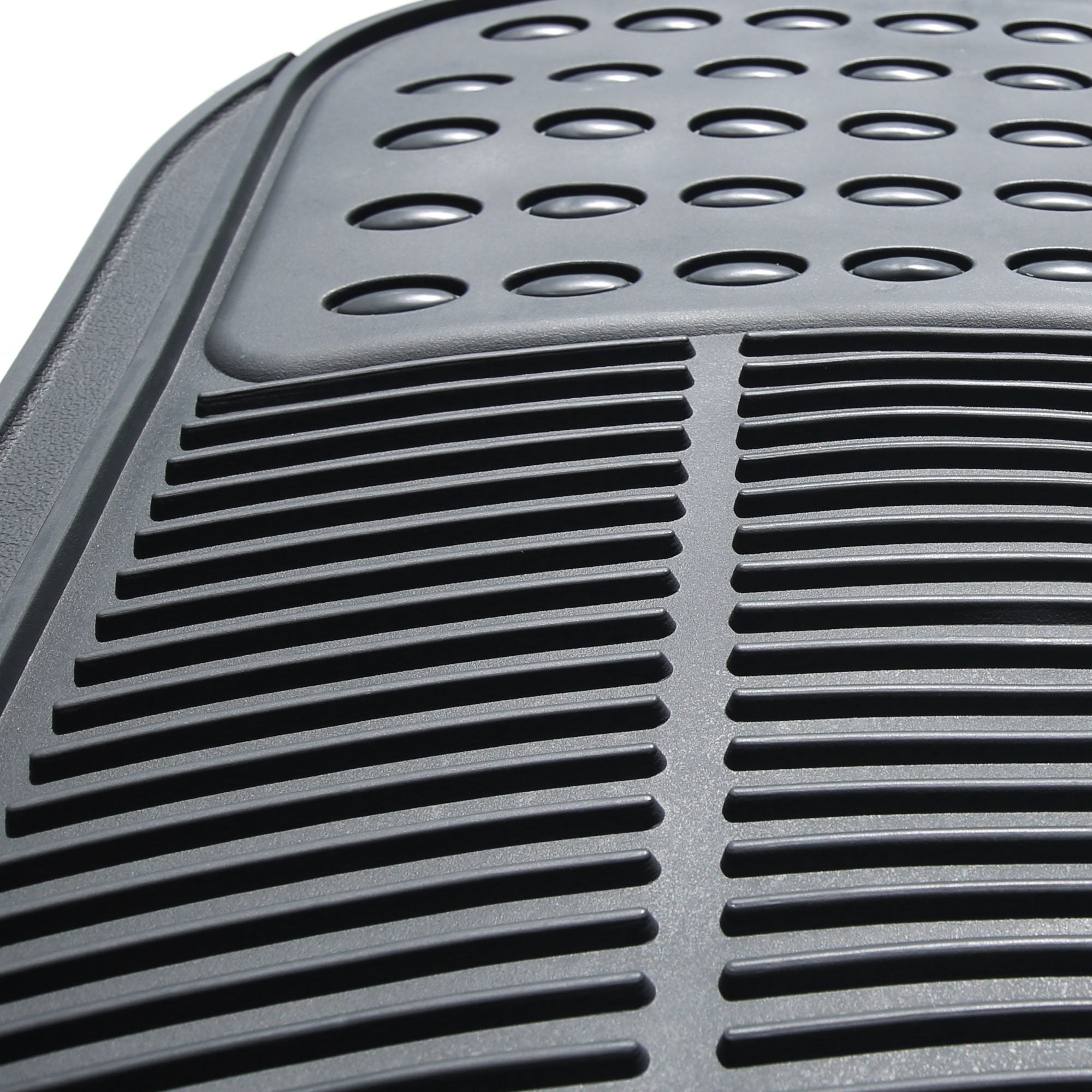 FH Group Climaproof Vinyl Gray Car Floor Mats, Universal Fit 3pc Full Set with Air Freshener