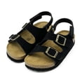 thumbnail image 2 of Toddler Sandals Girls Boys Cork Footbed Sandals Kids Adjustable Buckle Slippers Slip-On Open Toe Indoor Casual Flat Shoes Outdoor, 2 of 6