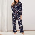 thumbnail image 2 of Fotbe Retro Rabbit Flower Pattern Long Sleeve Pajama Set for Women,Sleepwear Set,2-piece Loungewear Set,Soft PJs Comfy Nightwear with Pockets -X-Large, 2 of 7