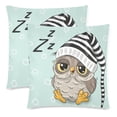 thumbnail image 2 of MKHERT Sleeping Cute Owl Throw Pillowcase Pillow Cover Cushion Couver 18x18 inch, Set of 2, 2 of 3