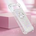 thumbnail image 4 of Funda para Google Pixel 8A 5G con Brillo Líquido Flotante, Purpurina, Parachoques y Anillo Giratorio Soporte, 4 of 5