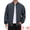 Navy Blue, variant on Men's Solid Lightweight Stand Collar Windbreaker Bomber Jacket L Navy Blue