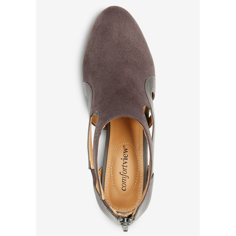 Taupe dress shop shoes low heel