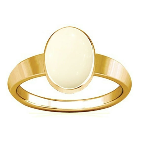 Divya Shakti 6.25-6.50 Carat White Coral Panchadhatu Plain Design Ring ( SAFED MOONGA MUNGA STONE Plain Design Ring )(3)