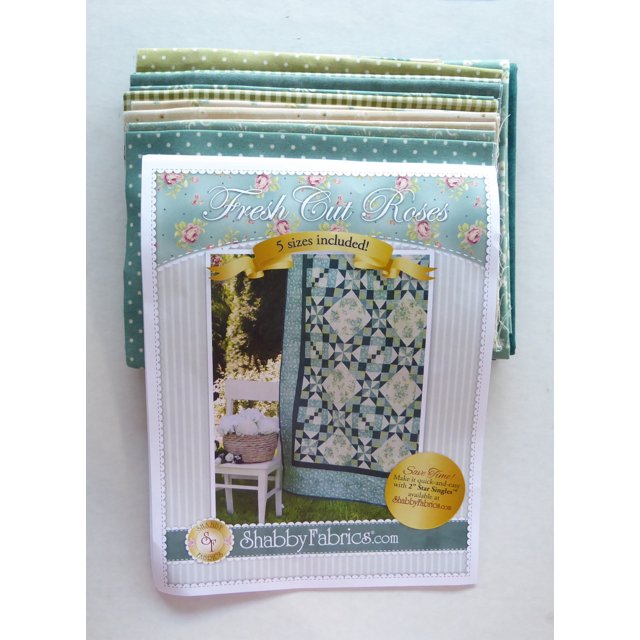 Fresh Cut Roses Quilt Kit 34x50 by Shabby Fabrics