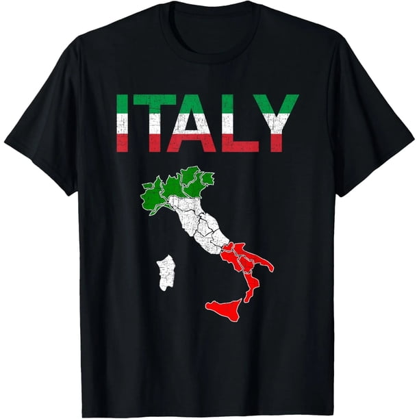 Playera Vintage Bandera de Italia para Mujer Talla Extra Grande Negra