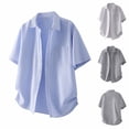 thumbnail image 1 of Sentmoon T-Shirts pour Hommes Oversize Décontracté Col Rabattu Manches Courtes Extensible Hawaïen Été Vêtements pour Hommes avec Poches Hauts Habillés pour Hommes Tendance pour la Plage TTTTG, 1 of 9