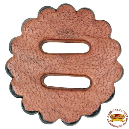 Slotted Saddle Concho - 18 PACK HILASON SLOTTED SCALLOPED LEATHER ROSETTE CONCHO SADDLE TACK TAN 1-3/4