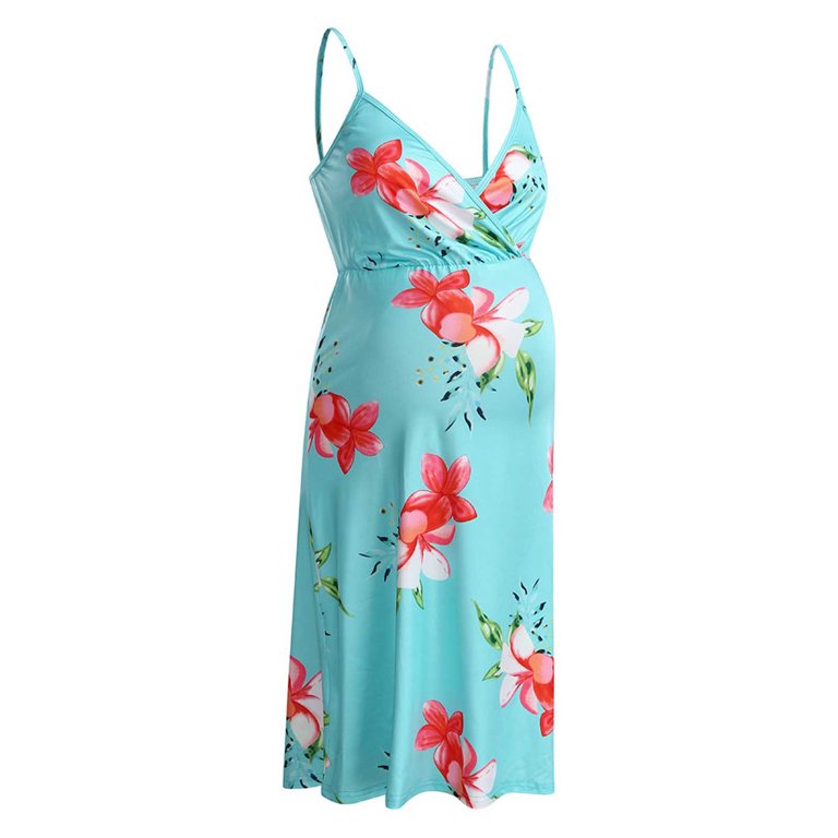 Lolmot Women's Nursing Dress Summer Floral Sleeveless Mini Dress Maternity Clothes  Breastfeeding Wrap V Neck A-Line Flowy Boho Cami Dress - Walmart.com