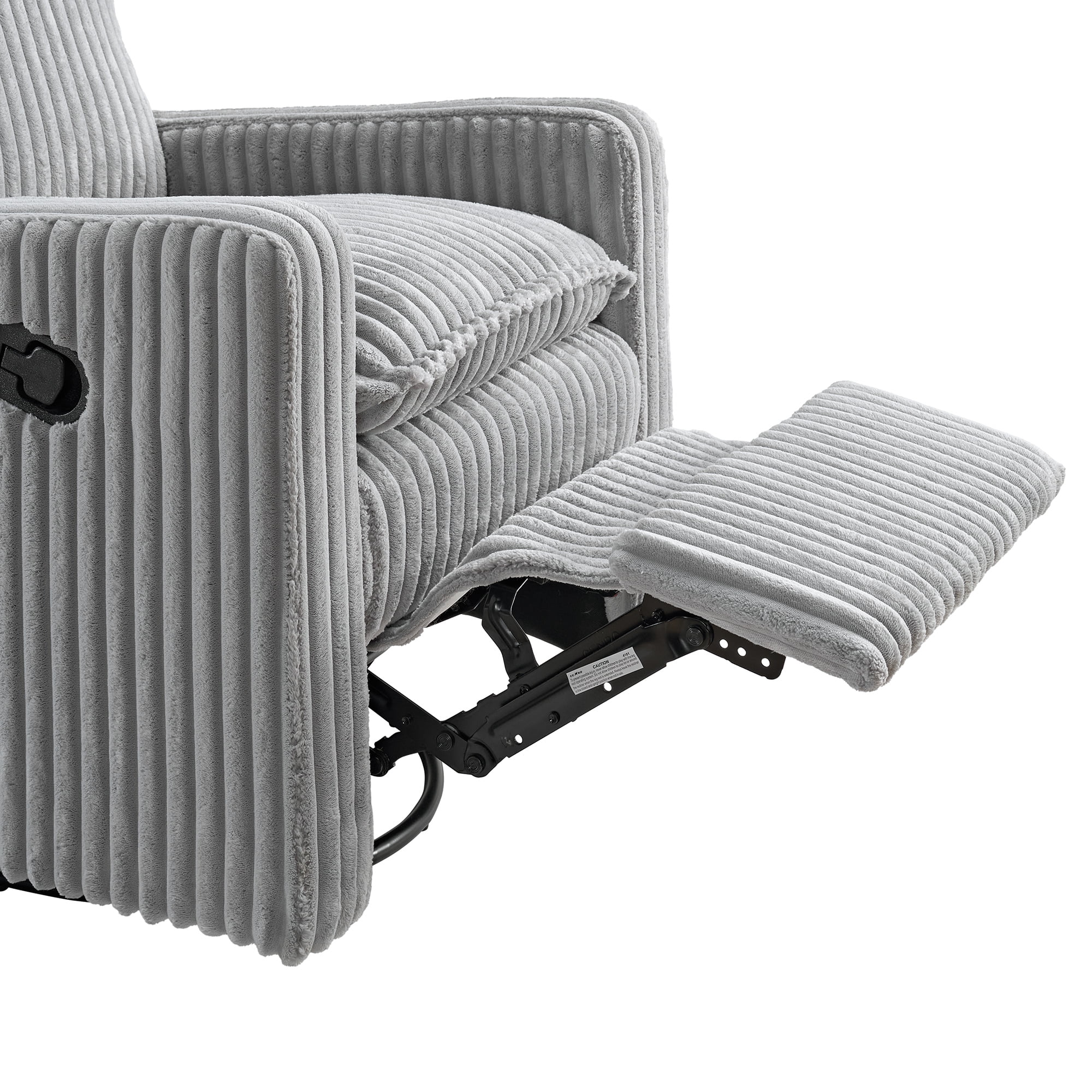 Soho Baby Coventry Upholstered Glider Recliner Rocking Chair 360° Swivel for Nursery and Living Room – Corduroy Ash Gray​