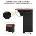 thumbnail image 5 of AENKYO 47.2" Farmhouse Kitchen Island with Removable Side Shelf, Tilt-Out Trash Bin, Storage Cabinet & Drawers, Black, 5 of 10