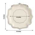 thumbnail image 2 of CUITING 25 Pack White Pink Paper Dessert Plates in Damask Floral Pattern  8” Round Disposable Salad Appetizer Plates with Scalloped Rims - 300 GSM, 2 of 11