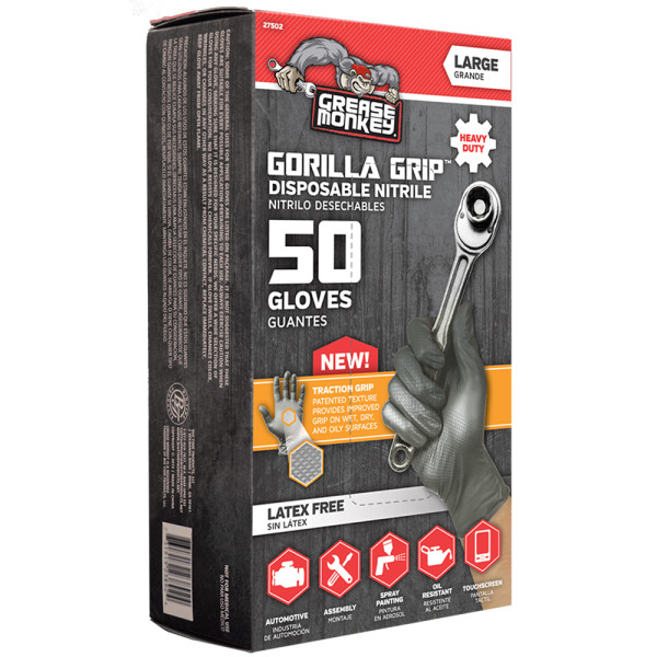 Grease Monkey Gorilla Grip Nitrile Gloves 50Ct USPS PRIORITY SHIPPING 