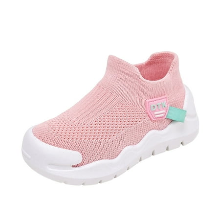 eileial Toddler/Little Kid Boys Girls Lightweight Breathable Sneakers Kids Lightweight Breathable Strap Athletic Running Shoes for Toddler/Little Kid/Big Kid Pink 11.5