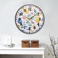thumbnail image 2 of Yayeee Wall Clock Battery Operated 11.9" Silent Quartz Non-Ticking for Living Room Decor, Purple Easter Eggs, 2 of 8