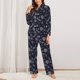 thumbnail image 2 of Balery Wildflowers And Dragonflies Conjunto de Pijama con Estampado para Mujer, Conjunto de Dos Piezas con Manga Larga, Ropa de Dormir Suave con Bolsillos, Pijamas Cómodos-X-Large, 2 of 7
