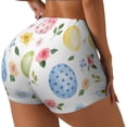 thumbnail image 2 of Sigee Easter Egg3 Print Women's High Waist Workout Shorts - Squat Proof, Tummy Control, Yoga and Gym Activewear-Medium, 2 of 9