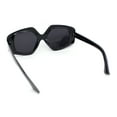 thumbnail image 4 of Womens Mod Thick Bevel Frame Butterfly Designer Fashion Sunglasses All Black, 4 of 4