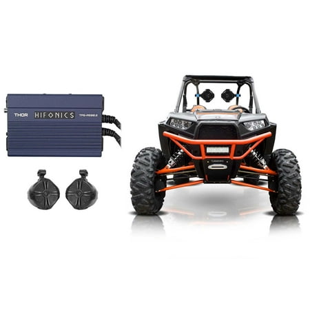 (2) Rockville 8" Tower Speakers+Hifonics 2-Channel Amplifier 4 RZR/ATV/UTV/Cart