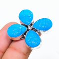 thumbnail image 2 of Natural Aqua Chalcedony Gemstone 925 Sterling Silver Gift Ring Size 8, 2 of 2
