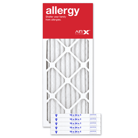 AIRx Filters Allergy 10x24x1 Air Filter Replacement MERV 11 AC Furnace Pleated Filter,