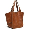 thumbnail image 4 of Large Capacity Tote Bag, Retro Style Faux Leather Handbag With Front Pocket For Work & Travel, 4 of 5